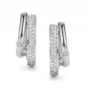 Серьги из белого золота АЛЬКОР 26899-200 с бриллиантом 26899-200 фото