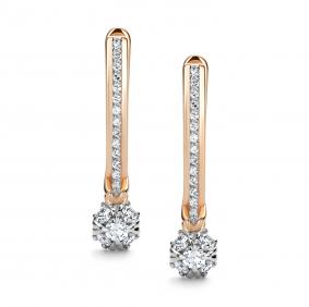 Золотые серьги АЛЬКОР 26900-100 с бриллиантом 26900-100 фото