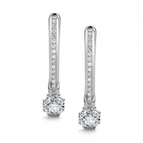 Серьги из белого золота АЛЬКОР 26900-200 с бриллиантом 26900-200 фото