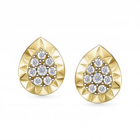 Серьги из лимонного золота АЛЬКОР 26911-300 с бриллиантом 26911-300 фото