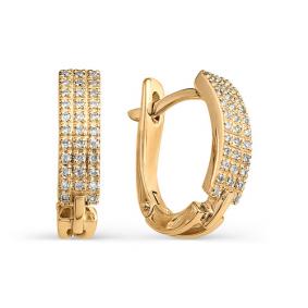 Золотые серьги АЛЬКОР 2693-100 с бриллиантом 2693-100 фото