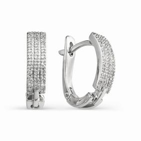 Серьги из белого золота АЛЬКОР 2693-200 с бриллиантом 2693-200 фото