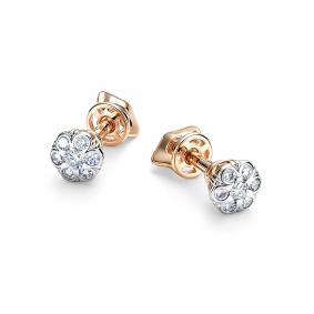 Золотые серьги АЛЬКОР 26934-100 с бриллиантом 26934-100 фото