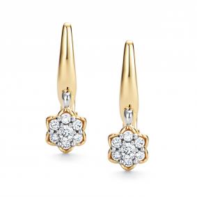 Серьги из лимонного золота АЛЬКОР 26935-300 с бриллиантом 26935-300 фото