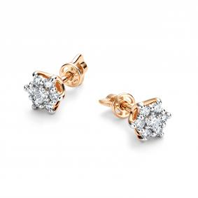 Золотые серьги АЛЬКОР 26937-100 с бриллиантом 26937-100 фото