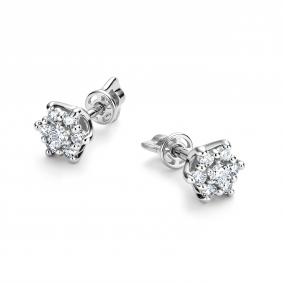 Серьги из белого золота АЛЬКОР 26937-200 с бриллиантом 26937-200 фото