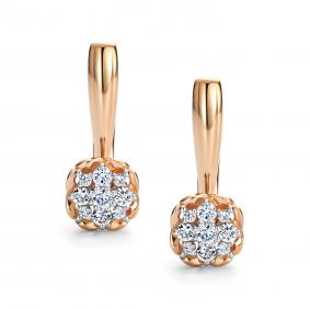 Золотые серьги АЛЬКОР 26938-100 с бриллиантом 26938-100 фото