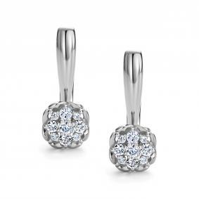 Серьги из белого золота АЛЬКОР 26938-200 с бриллиантом 26938-200 фото