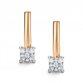 Золотые серьги АЛЬКОР 26939-100 с бриллиантом 26939-100 фото