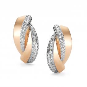 Золотые серьги АЛЬКОР 26957-100 с бриллиантом 26957-100 фото