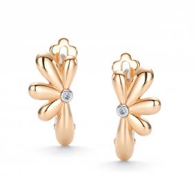 Золотые серьги АЛЬКОР 26961-100 с бриллиантом 26961-100 фото