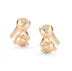 Золотые серьги АЛЬКОР 26964-100 с бриллиантом 26964-100 фото