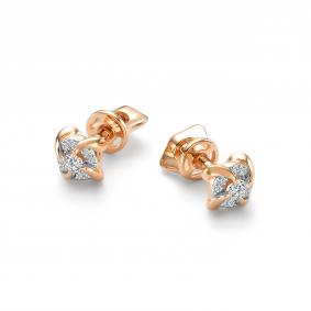 Золотые серьги АЛЬКОР 27040-100 с бриллиантом 27040-100 фото