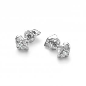 Серьги из белого золота АЛЬКОР 27040-200 с бриллиантом 27040-200 фото