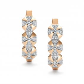 Золотые серьги АЛЬКОР 27041-100 с бриллиантом 27041-100 фото