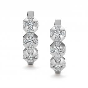 Серьги из белого золота АЛЬКОР 27041-200 с бриллиантом 27041-200 фото