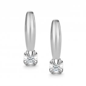 Серьги из белого золота АЛЬКОР 27043-200 с бриллиантом 27043-200 фото