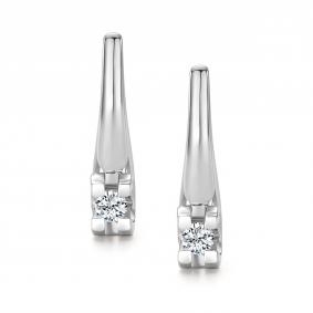 Серьги из белого золота АЛЬКОР 27046-200 с бриллиантом 27046-200 фото