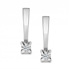 Серьги из белого золота АЛЬКОР 27049-200 с бриллиантом 27049-200 фото