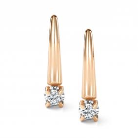 Золотые серьги АЛЬКОР 27051-100 с бриллиантом 27051-100 фото