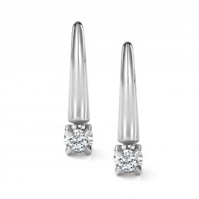 Серьги из белого золота АЛЬКОР 27051-200 с бриллиантом 27051-200 фото