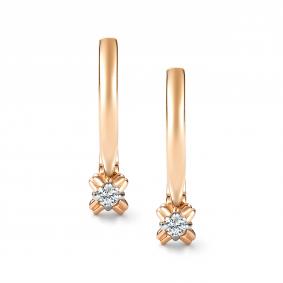 Золотые серьги АЛЬКОР 27052-100 с бриллиантом 27052-100 фото