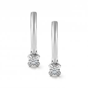 Серьги из белого золота АЛЬКОР 27052-200 с бриллиантом 27052-200 фото