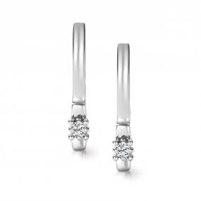 Серьги из белого золота АЛЬКОР 27054-200 с бриллиантом 27054-200 фото