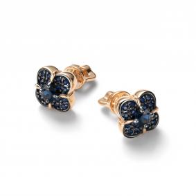 Золотые серьги АЛЬКОР 27061-102 с сапфиром 27061-102 фото