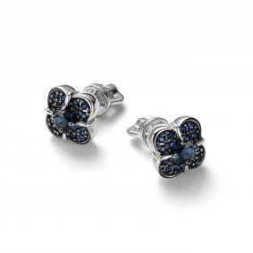 Серьги из белого золота АЛЬКОР 27061-202 с сапфиром 27061-202 фото