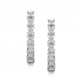 Серьги из белого золота АЛЬКОР 27076-200 с бриллиантом 27076-200 фото