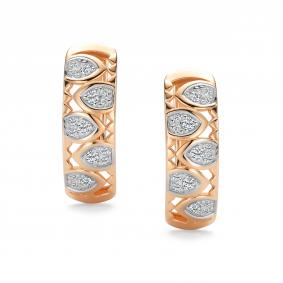 Золотые серьги АЛЬКОР 27079-100 с бриллиантом 27079-100 фото