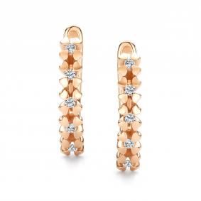 Золотые серьги АЛЬКОР 27080-100 с бриллиантом 27080-100 фото