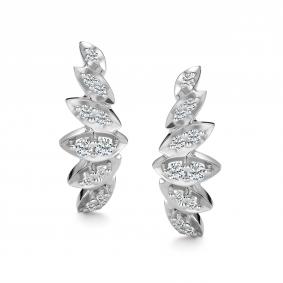 Серьги из белого золота АЛЬКОР 27088-200 с бриллиантом 27088-200 фото