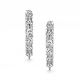 Серьги из белого золота АЛЬКОР 27089-200 с бриллиантом 27089-200 фото