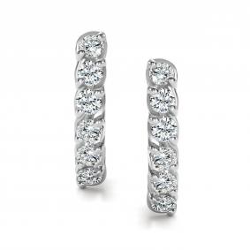 Серьги из белого золота АЛЬКОР 27090-200 с бриллиантом 27090-200 фото