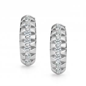 Серьги из белого золота АЛЬКОР 27094-200 с бриллиантом 27094-200 фото
