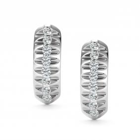 Серьги из белого золота АЛЬКОР 27095-200 с бриллиантом 27095-200 фото