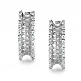 Серьги из белого золота АЛЬКОР 27097-200 с бриллиантом 27097-200 фото