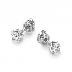Серьги из белого золота АЛЬКОР 27105-200 с бриллиантом 27105-200 фото