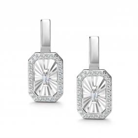 Серьги из белого золота АЛЬКОР 27127-200 с бриллиантом 27127-200 фото