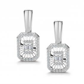 Серьги из белого золота АЛЬКОР 27128-200 с бриллиантом 27128-200 фото