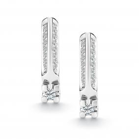 Серьги из белого золота АЛЬКОР 27147-200 с бриллиантом 27147-200 фото