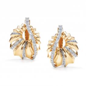 Серьги из лимонного золота АЛЬКОР 27161-300 с бриллиантом 27161-300 фото