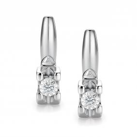 Серьги из белого золота АЛЬКОР 27176-200 с бриллиантом 27176-200 фото