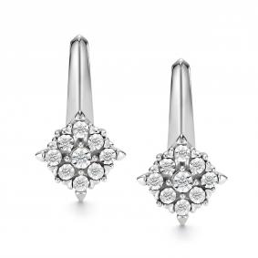 Серьги из белого золота АЛЬКОР 27196-200 с бриллиантом 27196-200 фото