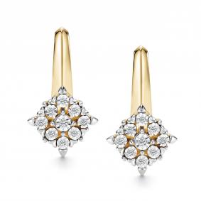 Серьги из лимонного золота АЛЬКОР 27196-300 с бриллиантом 27196-300 фото