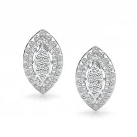 Серьги из белого золота АЛЬКОР 27200-200 с бриллиантом 27200-200 фото