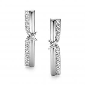 Серьги из белого золота АЛЬКОР 27235-200 с бриллиантом 27235-200 фото