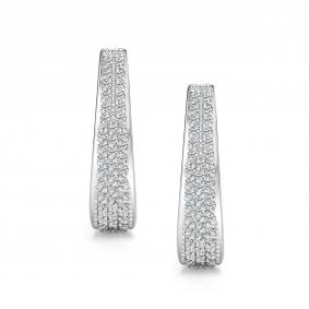 Серьги из белого золота АЛЬКОР 27246-200 с бриллиантом 27246-200 фото